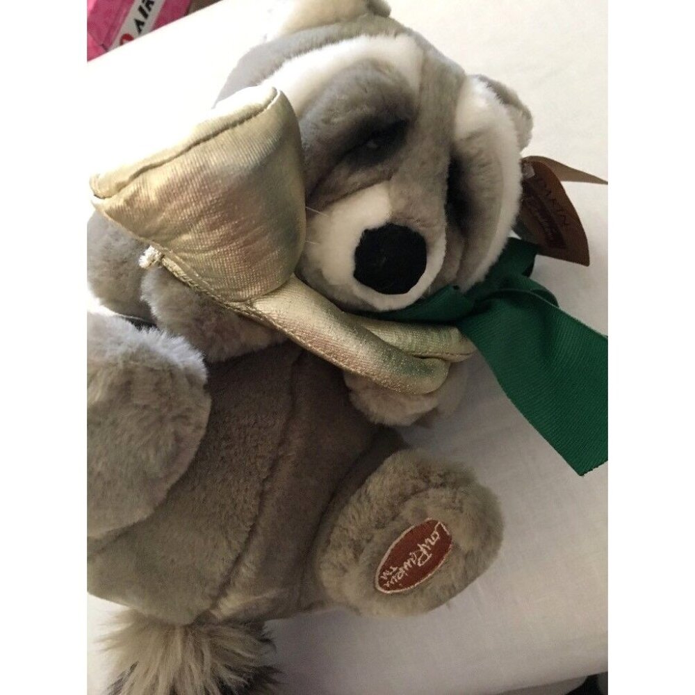 Sammy Raccoon Holiday Dakin Plush Lou Rankin Friends Christmas French Horn - Picture 5 of 16